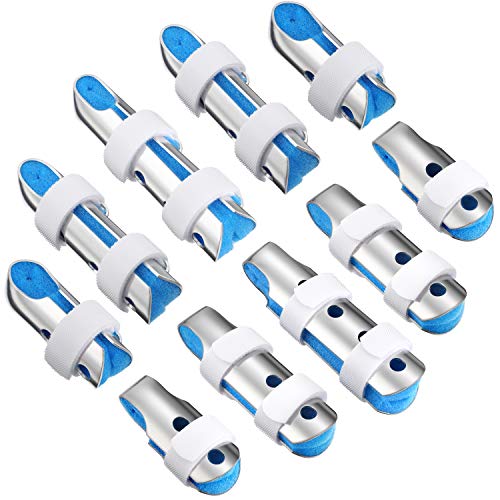 BBTO Finger Splints Metal Padded Support with Foam, 10 Pieces, Blue |