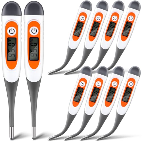 TrelaCo 10 Pcs Digital Thermometer Bulk for Adults, Grey | Digital Oral