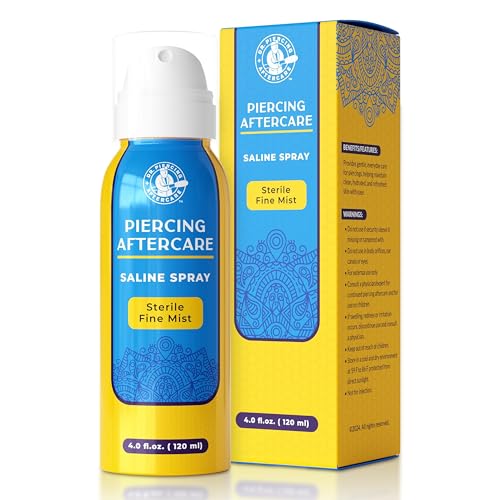 Dr. Piercing Aftercare Spray 4.0 oz Sterile Saline Solution - Gentle Mist