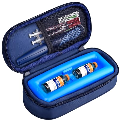 Cruxer Insulin Vial Cooler Travel Case (Navy),Keep Peptide Vials Cold | Portable