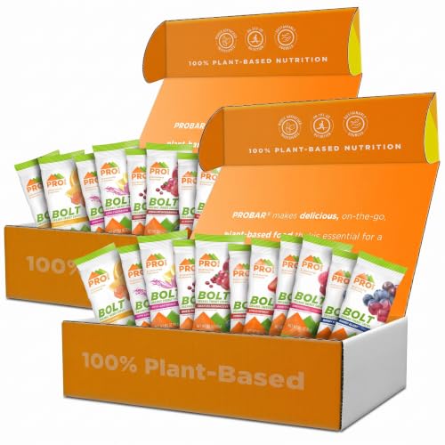 Probar - Bolt Organic Energy Chews,Variety Pack,Strawberry,Berry Blast,Orange,Raspberry,Pink Lemonade,Cranberry Pomegranate - Gluten-Free,USDA