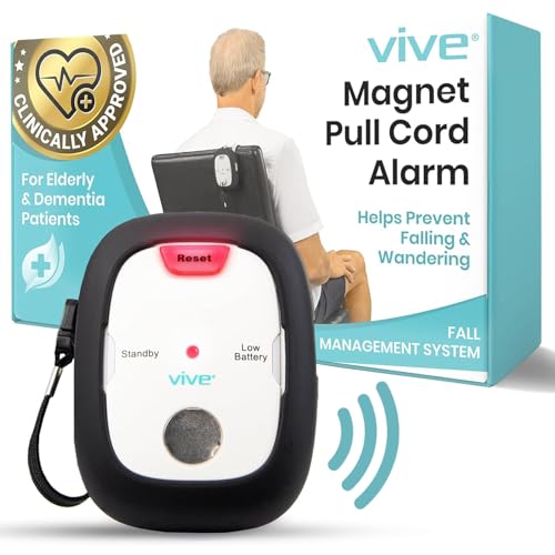 Vive Magnet Pull Cord Chair Alarm for Elderly Adults - Bed Alarm - Fall
