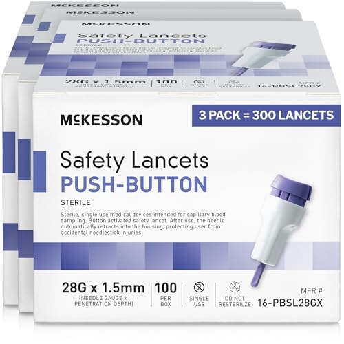 McKesson Lancets for Diabetes Testing Lancing Device, 28 g, 1.5 mm, 300