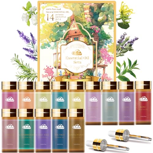 Comdian Essential Oils Set, 14 Pcs Fragrance Aromatherapy Oils for Diffuser, Humidifier,