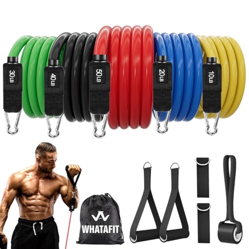 WHATAFIT Resistance Bands with Handles, Exercise Bands Set for Working Out |