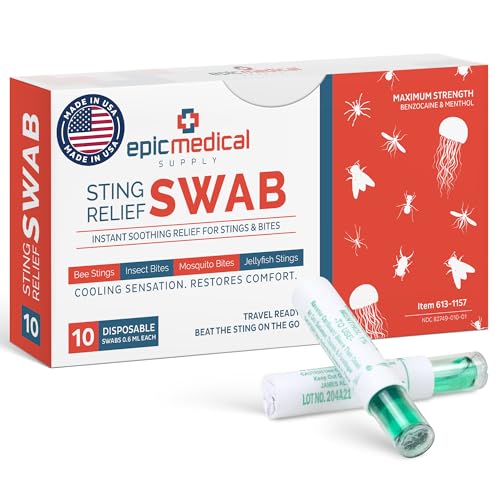 Epic Medical Supply Sting Relief Swab – Instant Mosquito Bite Relief &