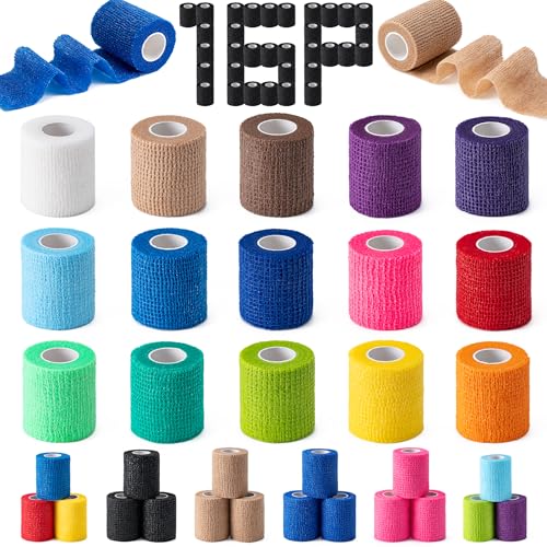 16 Pack Self Adhesive Bandage Wraps,2" X 5 Yards Elastic Bandage Wrap