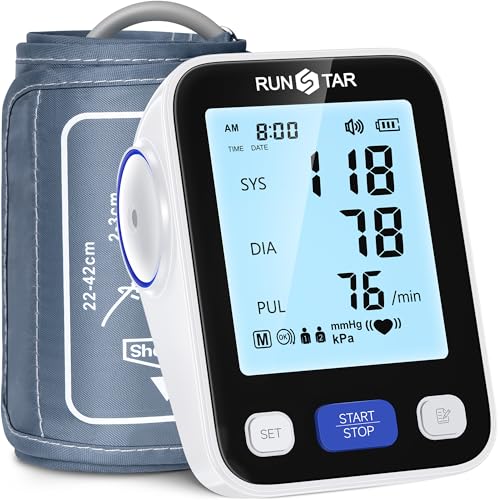 Runstar Upper Arm Blood Pressure Monitor with Wide Range Cuff (8.6'' -16.5'')