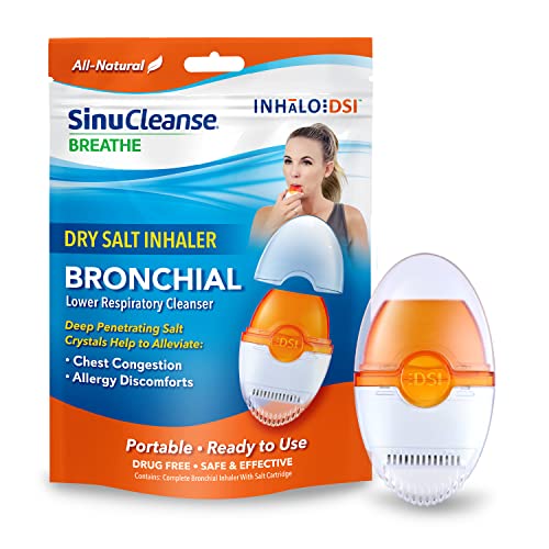 SinuCleanse Inhalo Bronchial Dry Salt Portable Respiratory Inhaler | 100% All-Natural Salt