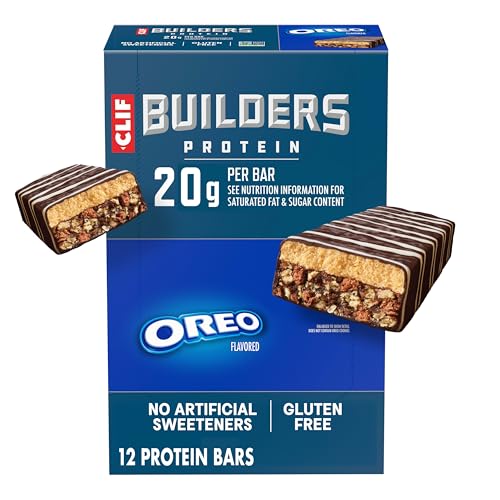 CLIF BUILDERS Protein Bars, OREO-Flavored, 20g Protein, 12ct | 20g Plant Based