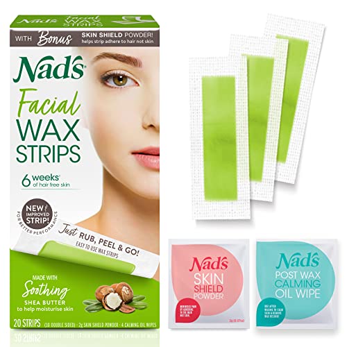 Nad's Facial Wax Strips - Hypoallergenic All Skin Types - Facial Hair