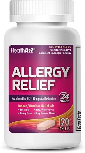 HealthA2Z® Fexofenadine HCl 180mg, 24-Hour Allergy Relief, 120 Count