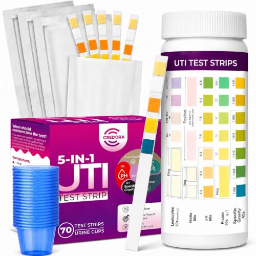 At-Home 5-in-1 UTI Test Strips for Women (70 Strips) Accurate 5-Parameters Leukocytes,