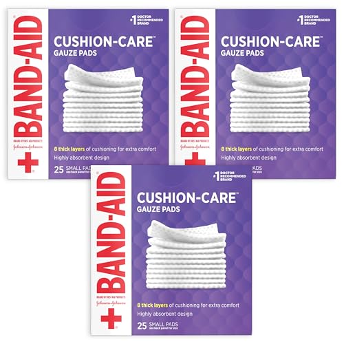 BAND-AID Brand Cushion-Care Gauze Pads, Small Size, 2 in x 2 in,
