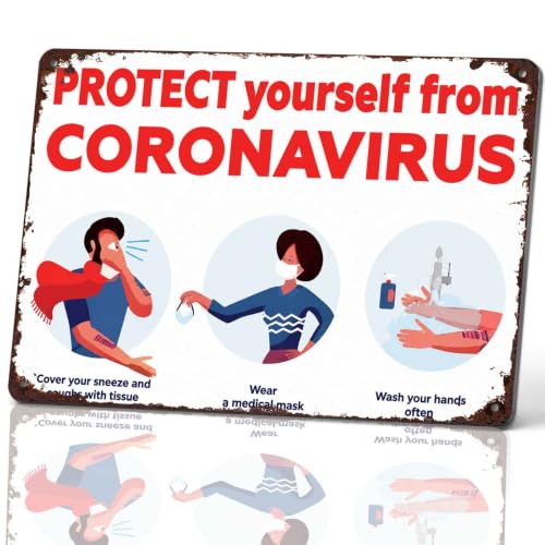 Coronavirus Protection Safety Metal Sign 8 x 12 Inch