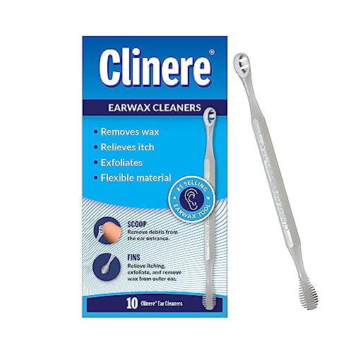 Clinere® Ear Cleaners, Ear Wax Removal Tool, Itch Relief, Cleaning 10 Count | Ear cleaning tools for gentle ear exfoliating and itch relief, earwax cleaners are gentle on the ear canal