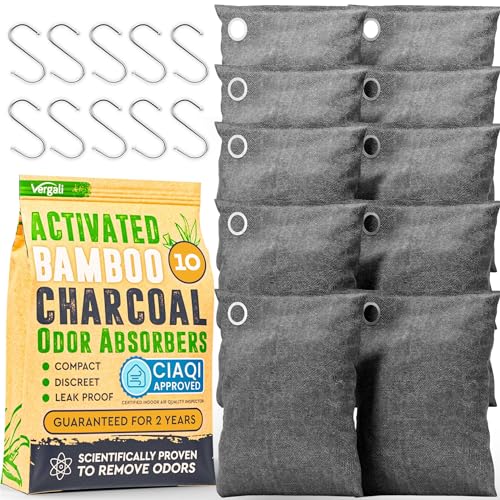 Activated Charcoal Odor Absorber for Strong Odors in Car, Closet, Shoe, Basement.