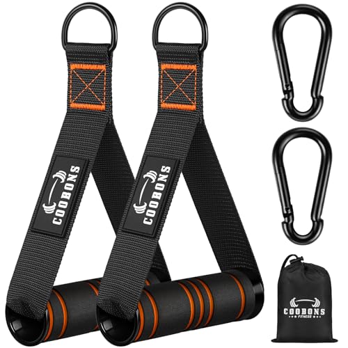Heavy Duty Exercise Handles, Gym Cable Handles for Cable Machine Attachments, D Handle Cable Attachments, Handles for Resistance Bands, Workout Accessories, Fitness Equipment for Home Gym