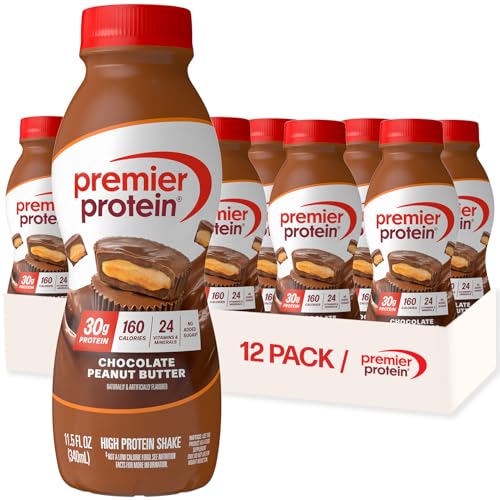 Premier Protein 30g High Protein Shake, Chocolate Peanut Butter, 12 Pack |