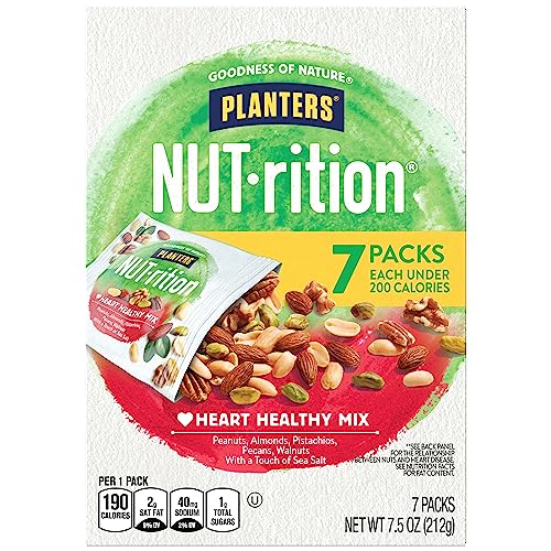 PLANTERS NUT-RITION Heart Healthy Nut Mix, Plant Based Protein, 1.07 Oz x