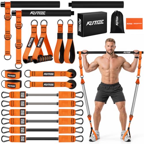 Heavy Duty Pilates Bar Kit With Resistance Bands, Strength Training For Men