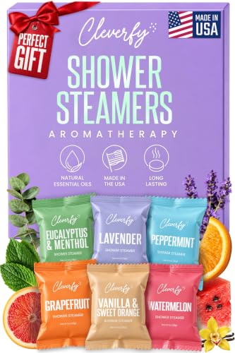 Cleverfy Shower Steamers, Stocking Stuffers for Women and Men, 6 Pack |