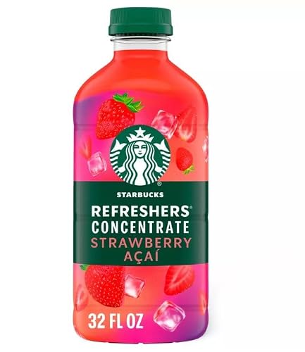 Starbucks Strawberry Acai Refreshers Concentrate, 32 fl oz Bottle | refreshing drink;