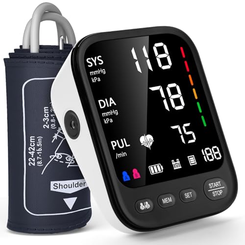 Blood Pressure Machine, Automatic Upper Arm Blood Pressure Monitor with 2x199 Readout,