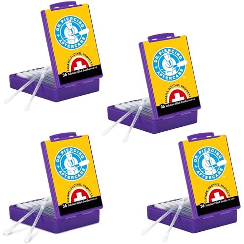 Dr. Piercing Aftercare Swabs - Liquid-Filled Saline Solution for Bump Care and