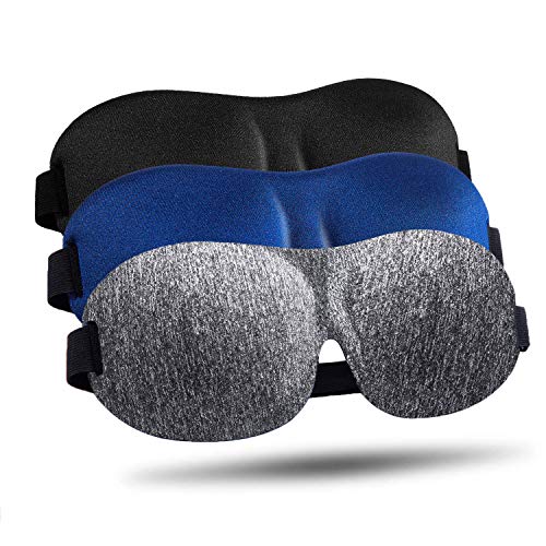 LKY DIGITAL Sleep Mask for Side Sleeper 3 Pack, Blackout 3D Eye