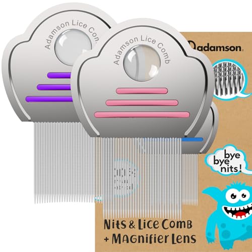 Lice & Nit Comb 2-Pack with Magnifier for Kids, All Hair Types