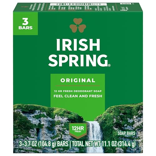 Irish Spring Bar Soap for Men, Original Scent, 3.7 oz (3 Pack)