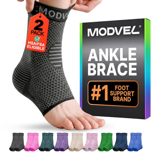 Modvel Foot & Ankle Brace Socks for Sprained Ankle Compression Sleeve -