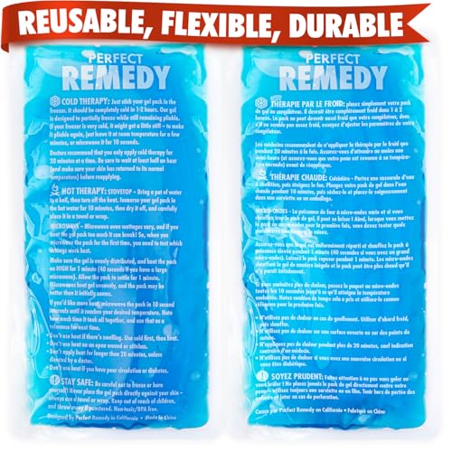 Perfect Remedy 2-Pack Gel Ice Packs for Injuries Reusable, Hot & Cold