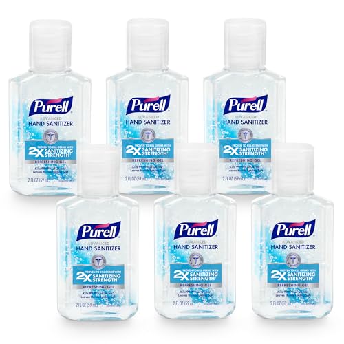 Purell Hand Sanitizer Gel Travel Size Bottle, 6ct x 2fl oz -
