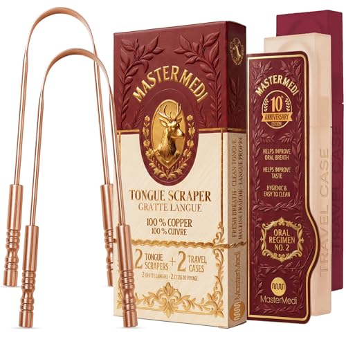 MasterMedi Tongue Scraper with Case Easy to Use Tongue Scraper for Adults,