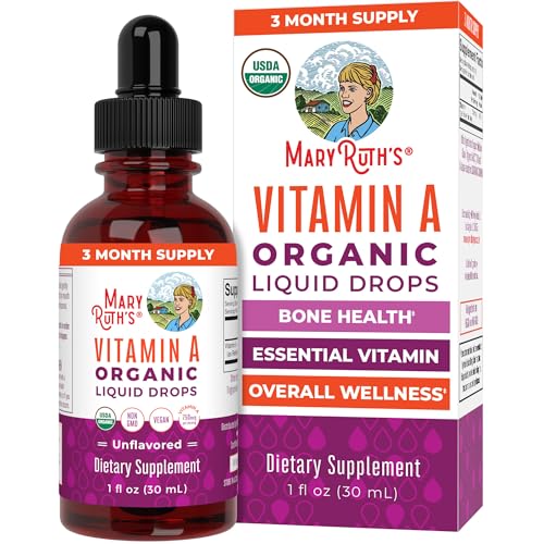 MARYRUTH'S USDA Organic Vitamin A Liquid Drops, Unflavored, 1 oz | Bone