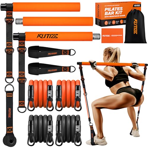 KUTIZE Pilates Bar Kit with Resistance Bands, Portable Pilates Equipment | Multifunctional