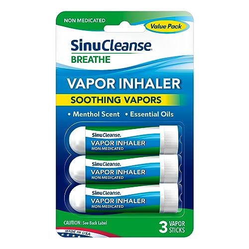 SinuCleanse Vapor Inhaler, Portable Non-Medicated Refreshing Vapors, 3 Pack | Provides Soothing