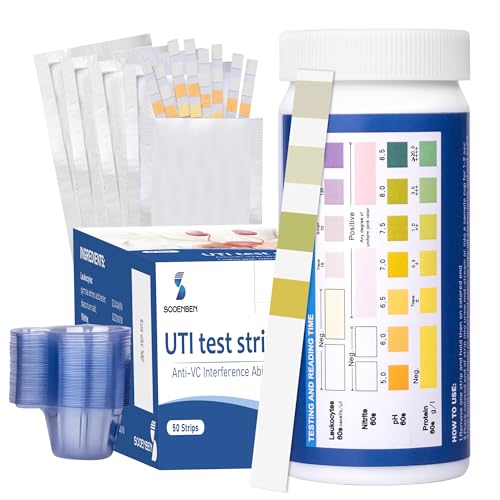 4-in-1 UTI Test Strips, 50ct Full Panel Urinary Tract Infection Test Kit