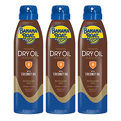 Banana Boat Dry Oil Tanning Spray Sunscreen SPF 8, 6oz | Sun