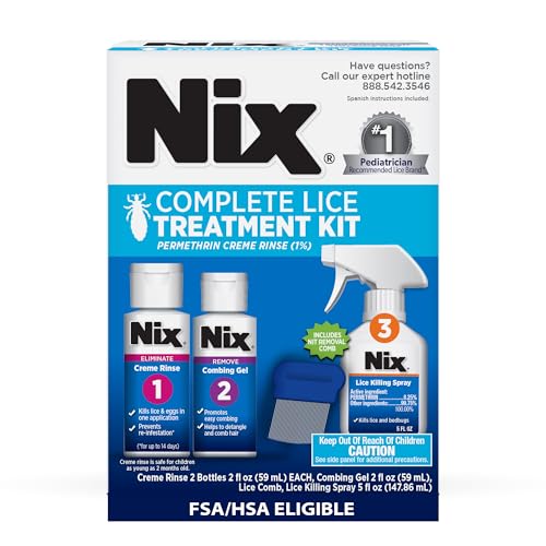 Nix Complete Lice Treatment Kit for Home and Hair, 4 Piece Set